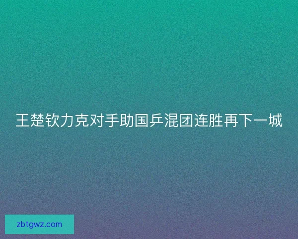 王楚钦力克对手助国乒混团连胜再下一城 王楚钦力克对手助国乒混团连胜再下一城