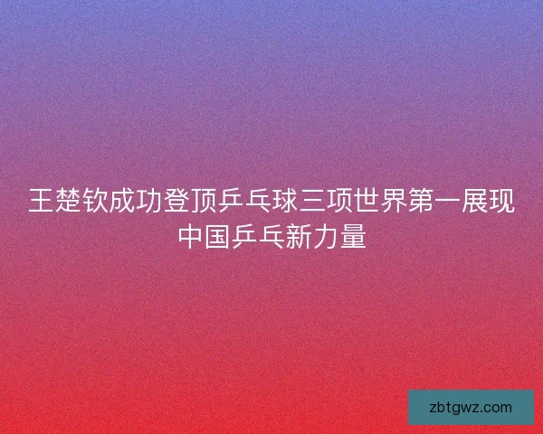 王楚钦成功登顶乒乓球三项世界第一展现中国乒乓新力量 王楚钦成功登顶乒乓球三项世界第一展现中国乒乓新力量