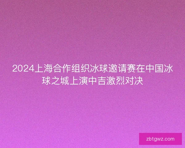 2024上海合作组织冰球邀请赛在中国冰球之城上演中吉激烈对决 2024上海合作组织冰球邀请赛在中国冰球之城上演中吉激烈对决